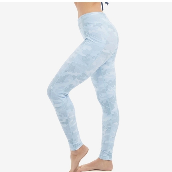 Pelagic Blue Camouflage UPF Leggings XS - Picture 1 of 8